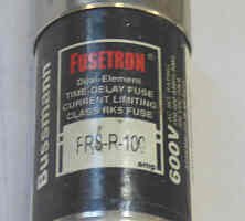 FUSE, TIME DELAY, 100 AMP, 600V BUSSMANN COOPER # FRS-R-100