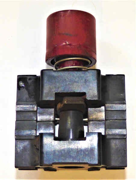BUTTON, RED, BLANK, USED ON EARLY SERGE HALL STATIONS MARKING X49579