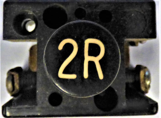 BUTTON, MARKED 2R, BLACK, 5/8 X 3/4 TOP, 3 N.O. CONTACTS, AH & H # 27900 B9C