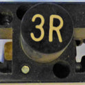 BUTTON, MARKED 3R, BLACK, 5/8 X 3/4 TOP, 3 N.O. CONTACTS, AH & H # 27900 B9C