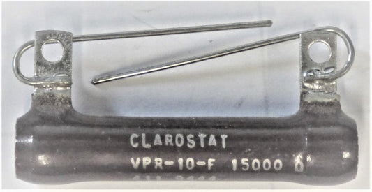 RESISTOR 15000 OHM, 10 WATT, CERAMIC, WIRE LEADS, CLAROSTAT VPR-10-F-15000