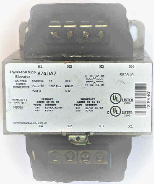TRANSFORMER, 240-480 PRI, 120-240 SEC, .500KVA DOVER #9754378