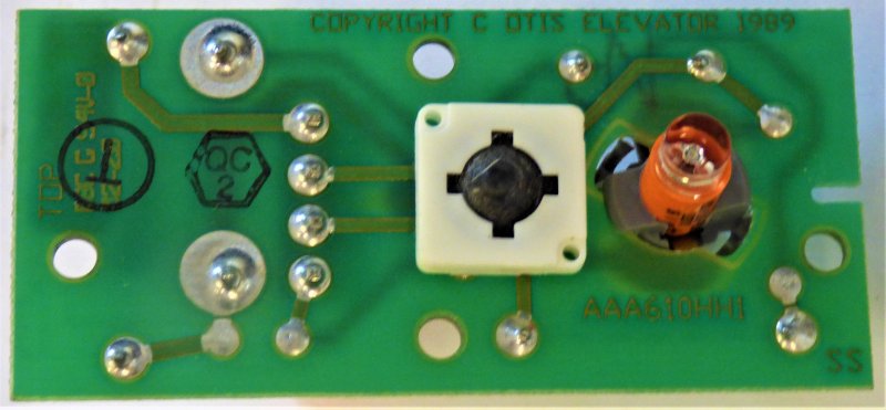 BOARD, CIRCUIT, INCANDESCENT LAMP, 7069AF BUTTONS ON 401 & LRV OTIS #8200KA1