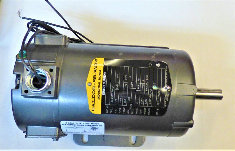 MOTOR, DOOR OPERATOR, 1/6 HP, 1140 RPM,230VDC, FRAME 56Z BALDOR # 33-2596Z296G1