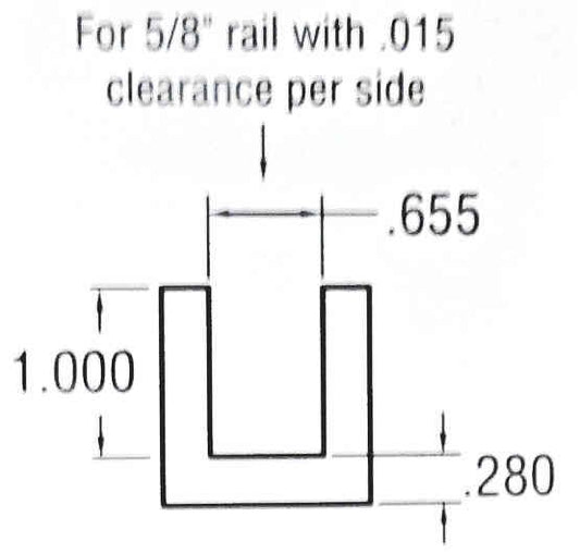 INSERT, CAR SHOE, NYLATRON, SQUARE BACK,  5 1/2 OVERALL, ELPRO #SSG
