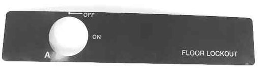 INSERT, FLOOR LOCKOUT, MARKED ON-OFF AS SHOWN SCHINDLER