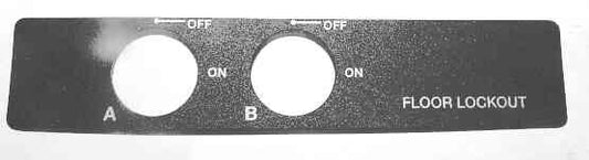INSERT, FLOOR LOCKOUT, 2 SWITCH POSITIONS MARKED ON-OFF AS SHOWN SCHINDLER