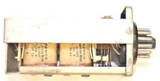 RELAY, 4PST, LATCHING, 220 VAC, 1750 OHM COIL 12 PIN OCTAL AEMCO TELEX # 45-2247