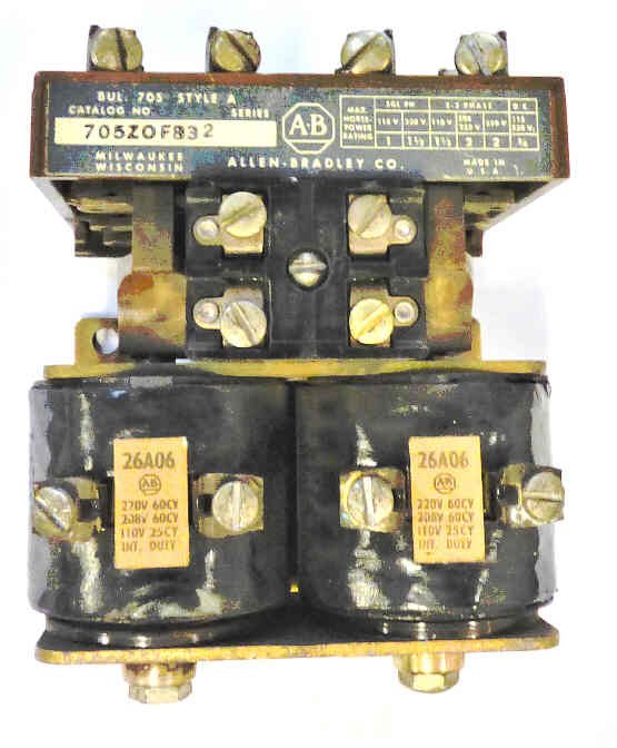 CONTACTOR, REVERSING, 208/220 VAC COILS ALLEN BRADLEY #705ZO832