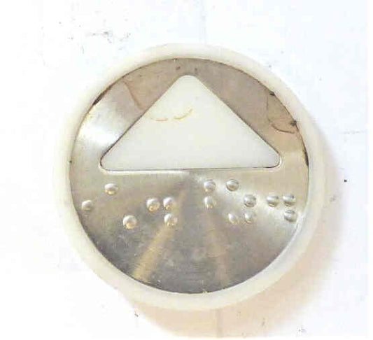 PRESSEL, PUSHBUTTON, ARROW, ROUND, FLUSH, WITH BRAILLE
