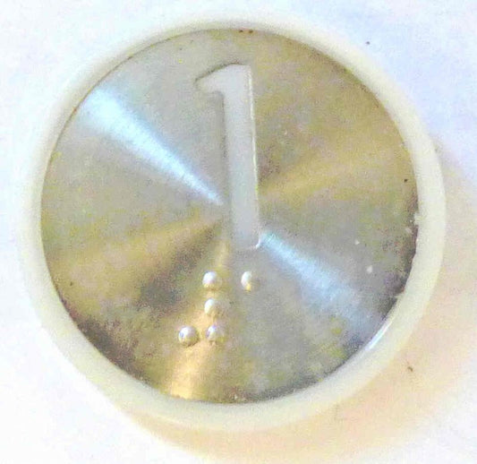 PRESSEL, PUSHBUTTON, # 1, ROUND, FLUSH, WITH BRAILLE