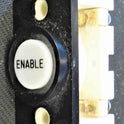 BUTTON, WHITE, BLACK BEZEL, MARKED ENABLE NON LIGHT UP, TYPE RBW