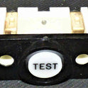 BUTTON, WHITE, BLACK BEZEL, MARKED TEST NON LIGHT UP, TYPE RBW