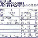 TRANSFORMER. PRIMARY 120, MULTIPLE SECONDARIES OTIS # ABA00235AAH001