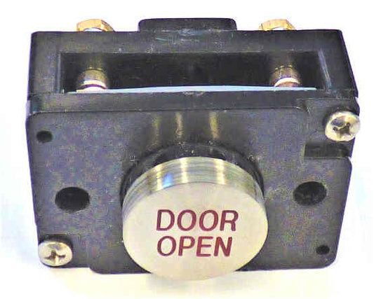 BUTTON, MONITOR, NON-ILLUMINATED, SS MARKED DOOR OPEN IN RED