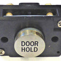 BUTTON, MONITOR, NON-ILLUMINATED, SS MARKED DOOR HOLD IN BLACK