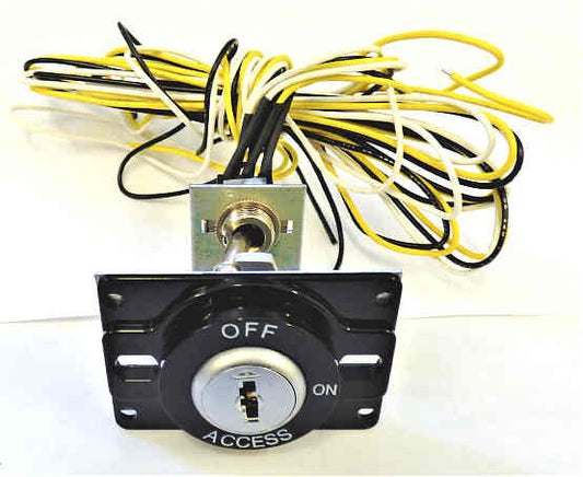 SWITCH, KEYED, MONITOR, ACCESS, MARKED ON-OFF-ACCESS, AS SHOWN