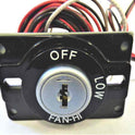 SWITCH, KEYED, MONITOR, 2 SPEED FAN, MARKED OFF-LOW-FAN HIGH AS SHOWN