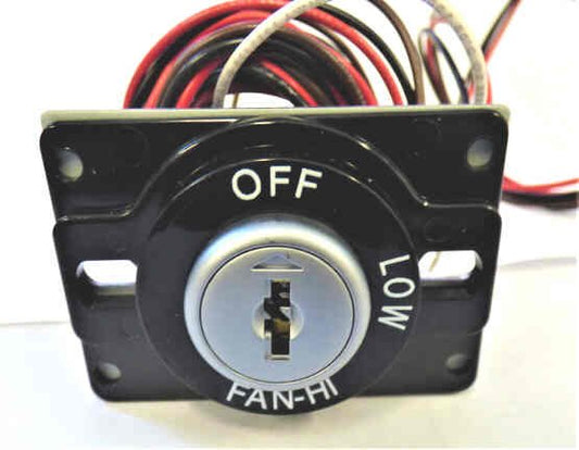 SWITCH, KEYED, MONITOR, 2 SPEED FAN, MARKED OFF-LOW-FAN HIGH AS SHOWN