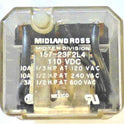 MIDTEX 3PDT RELAY, KUP BASE, 110 VDC, MIDTEX # 157-23F2L4