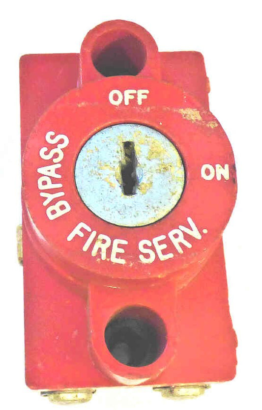 SWITCH, KEYED, FIRE SERV, VERT RED BEZEL, BYPASS-OFF-ON KS1-0057V