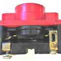 SWITCH, KEYED, FIRE SERVICE, HORIZONTAL RED BEZEL, ENGRAVED OFF-ON-FIRE SERVICE