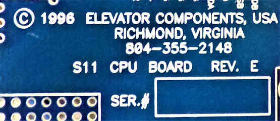 BOARD, CIRCUIT, CPU, USED WITH OTIS 6850 SELECTOR MOD # S11 CPU REV E