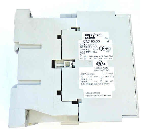 CONTACTOR, 22O VOIT, 3 POLE, NON REVERSING, 85 AMP, S & S CA7-85-220
