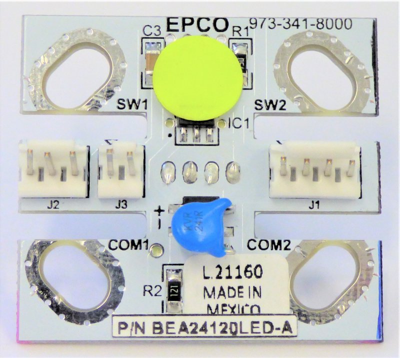 BOARD, CIRCUIT, BUTTON,,125 V, AMBER LED EPCO # BEA241120ED A