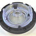 BUTTON, BLACK WITH WHITE ARROW, THYSSEN-KRUPP WITH HALO & RETAINER 9739580