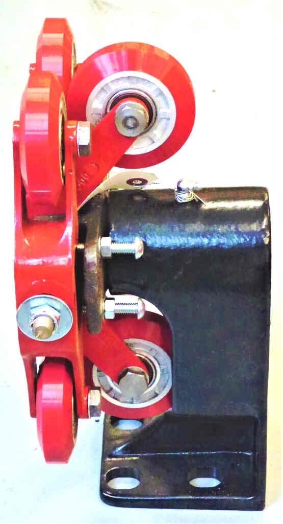 ASSEMBLY, ROLLER GUIDE, (6) 3.25, HEAVY DUTY RED ROLLERS, ELSCO MODEL C