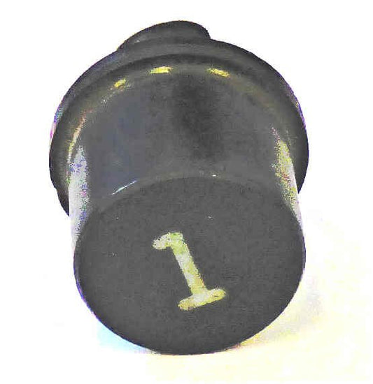 BUTTON, HI-HAT, BLACK, MARKED # 1, 3/4 DIA. X 3/4 HIGH OTIS # 323W1