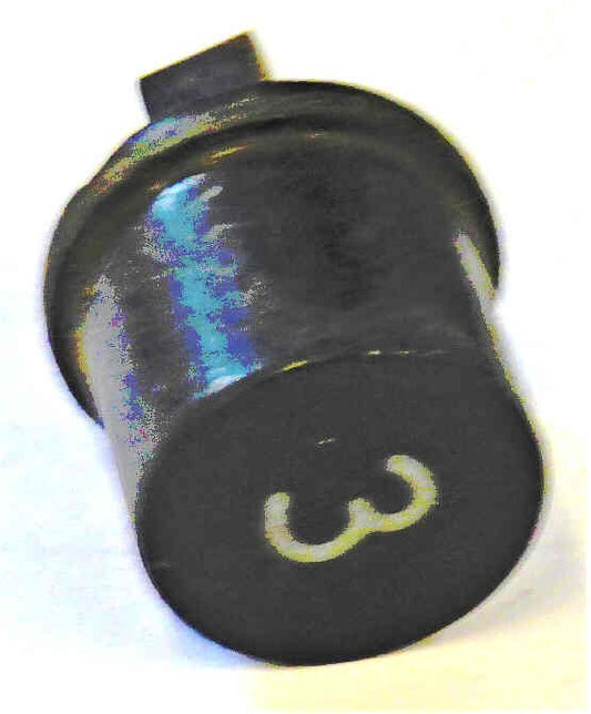 BUTTON, HI-HAT, BLACK, MARKED # 3, 3/4 DIA. X 3/4 HIGH OTIS # 323W1