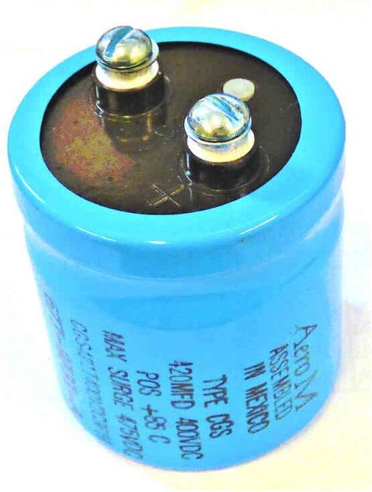 CAPACITOR, CGS, 420MFD @ 400 VDC, COMPUTER GRADE, AEROM  CGS421T400V2C3PH