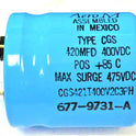 CAPACITOR, CGS, 420MFD @ 400 VDC, COMPUTER GRADE, AEROM  CGS421T400V2C3PH