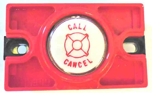 PUSHBUTTON COMPLETE, RED BEZEL MARKED CALL CANCEL DOVER # 9804444