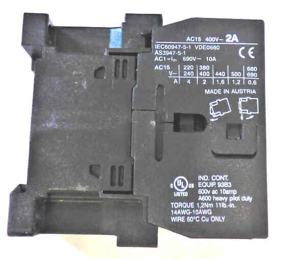 CONTACTOR, AUXILLIARY, 4 N.O., 110/120 VAC, 10A BENEDIKT & JAGER # K3-07ND40-110