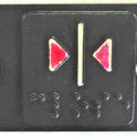 PLATE, BRAILLE, 1 1/4 SQUARE MOUNTED ON 2.25 X 1.5 BACK MARKED ZCST-0008N