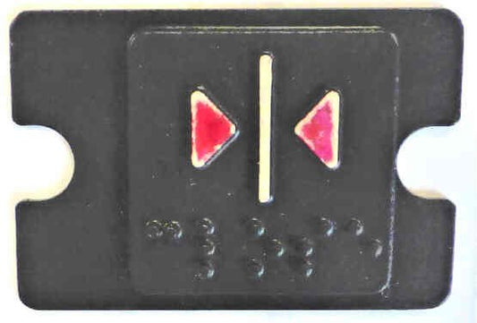 PLATE, BRAILLE, 1 1/4 SQUARE MOUNTED ON 2.25 X 1.5 BACK MARKED ZCST-0008N
