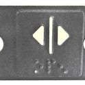PLATE, BRAILLE, 1 1/4 SQUARE MOUNTED ON 2.25 X 1.5 BACK MARKED DOOR OPEN