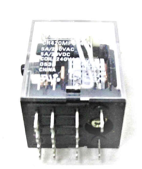 RELAY, 4PDT, ICE CUBE, TEST & NEON 5 AMP, 230VAC  GE CR420MPC044N