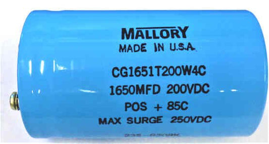 CAPACITOR, 1650 MFD @ 200 VDC OTIS # 226W3
