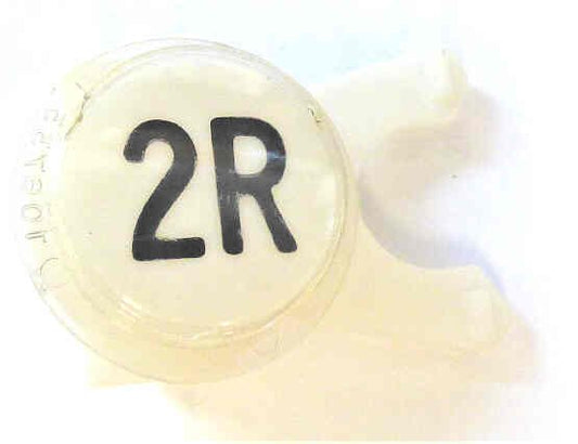 BUTTON, WHITE, ENGRAVED, BLACK # 2F DOVER # 106734