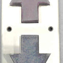 LANTERN, HALL, DIRECTION ARROWS, RED & GREEN, SS FACEPLATE 4.25  x 10