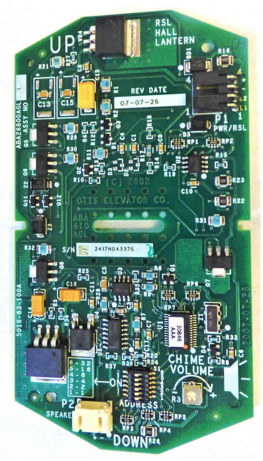 BOARD, CIRCUIT, UP/DOWN ARROW DISPLAY  OTIS # ABA26800AGLI