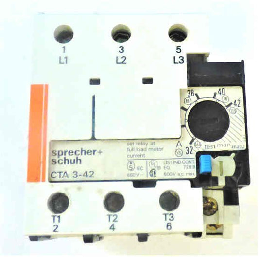 RELAY, OVERLOAD, 3 PHASE, 600VAC SPRECHER+SCHUH # CTA 3-42