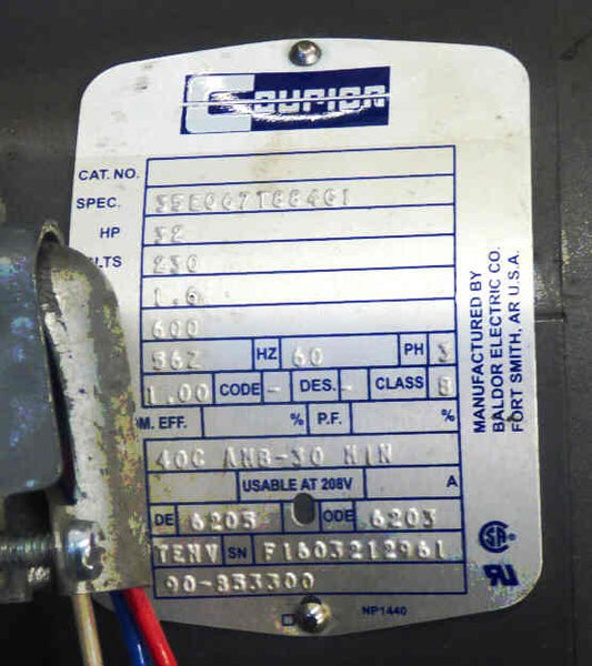 MOTOR, OPERATOR, 230 VAC, 1.6 AMP, 3 PHASE COURION # 90-853300