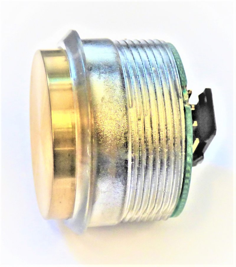 BUTTON, FLAT PROJECTING, 24V, BRASS FINISH, WHITE LED, OTIS #AAA23500CH37