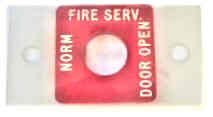BEZEL. RED, FIRE SERVICE, MARKED NORMAL-FIRE SERVICE-DOOR OPEN, VINTAGE