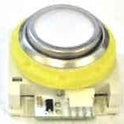 BUTTON, WHITE, BLANK WITH CONTACT BLOCK, HALO & RETAINER TKE # 9728533 & 989529